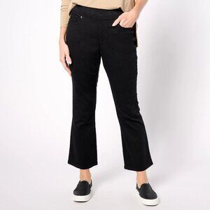 Belle by Kim Gravel TripleLuxe Twill Kick Flare Jean - Black (Sz 16 Tall) a62429